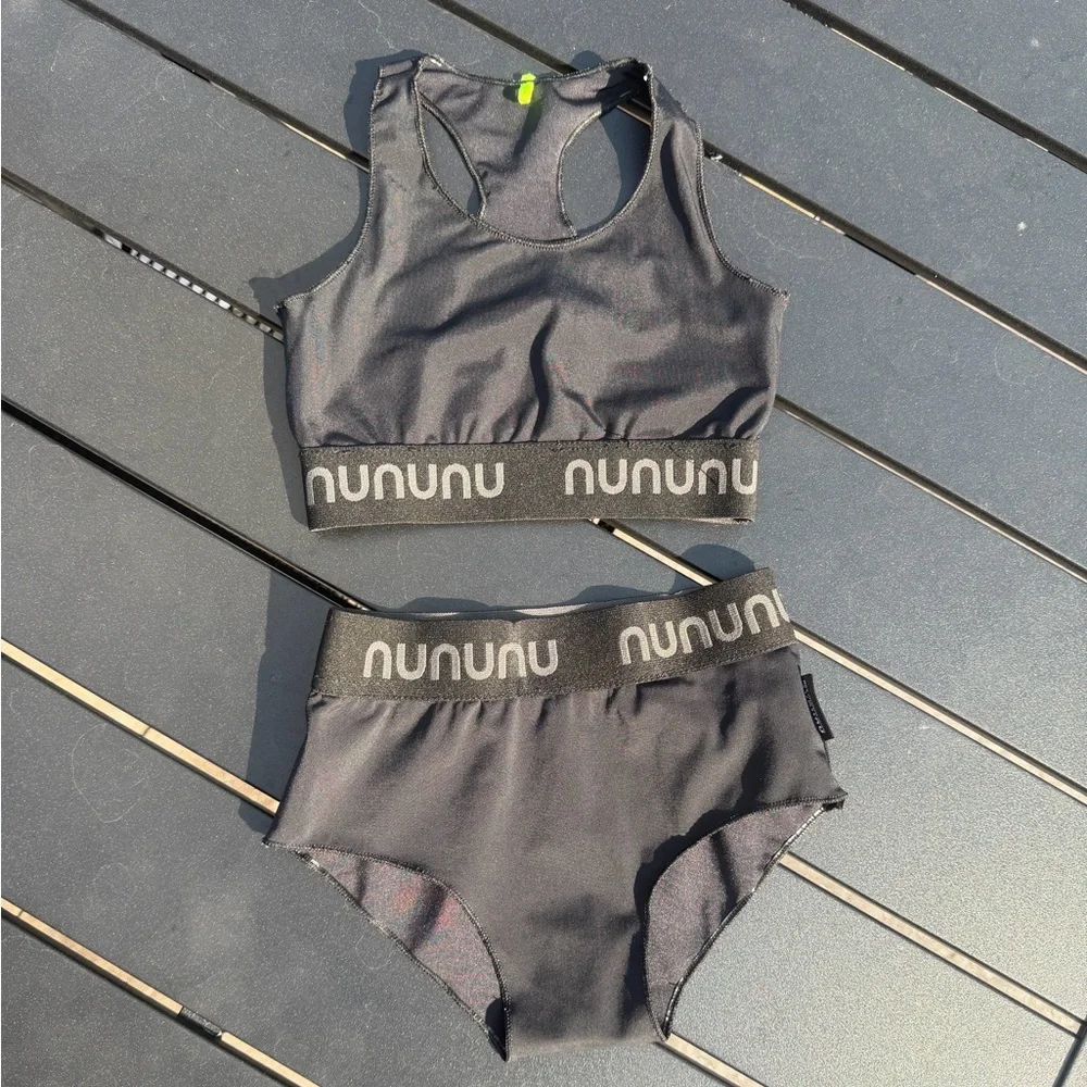 NUNUNU Black 2 Piece Bikini Swim Suit size 4T 5T